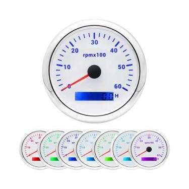 Imagem de Tacômetro LCD Com Luz De Fundo Em 7 Cores, Medidor De Horas De 85mm, 3
