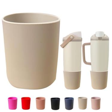 Imagem de Bota superior de silicone para Owala 850 g e 1,134 g FreeSip Sway Garrafas e copos, grande proteção antiderrapante capa inferior para copo e garrafa Freesip Sway (branco creme, 850 g e 1,134 g)