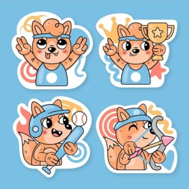 Imagem de Adesivos Kawaii fofos para decoração infantil e objetos pessoais - personagem divertido para quartos e cadernos 30x30cm