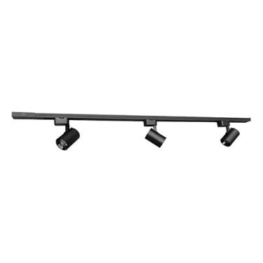 Imagem de Kit Trilho Eletrificado 1m + 3 Spots LED 10W Direcionável - Iluminação Moderna P/Sala Loja - Escolha Cor e Temperatura de Luz - Bivolt (Preto (Neutro 4000k))