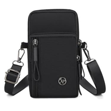 Imagem de Bolsa de ombro com zíper, multifuncional, porta-moedas, casual, impermeável, porta-chaves, Preto, Tendência