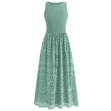 Imagem de Dress Dowerme Summer, feminino, casual, sem mangas, vestido maxi evasê