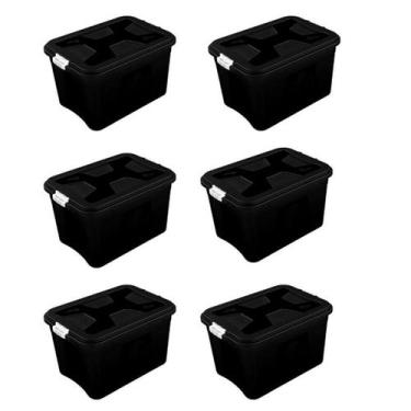 Imagem de Caixa Organizadora Multiuso Plástica 30 Litros Kit 6 Peças - uninjet