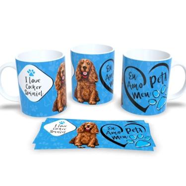 Imagem de Caneca de Porcelana Estampa Cachorro Pet Dog (I Love Cocker Spaniel)