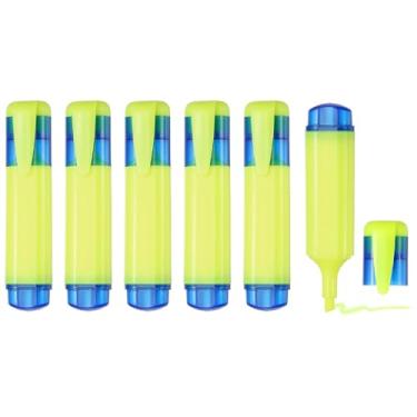 Imagem de PATIKIL Caneta marca-texto, pacote com 6 canetas marcadoras à base de água com ponta larga fofas em pastel, materiais de estudo para escritório, casa, uso diário, amarelo claro