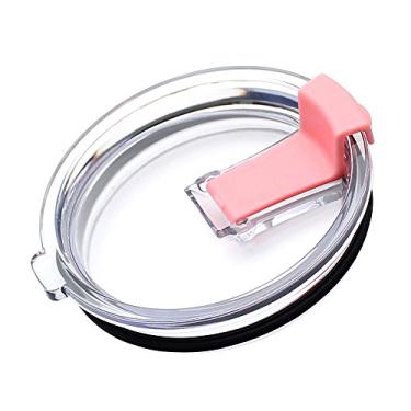 Imagem de Tampa à prova de regos para 20 30 oz Tampa de água com fecho deslizante Copo de vidro Tampa de viagem amigável ao canudo (rosa 20OZ)