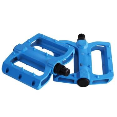 Imagem de Plataforma de pedal em liga de alumínio para bicicleta de montanha, downhill e freeride, com rosca de 9/16 de polegada de espessura. (AZUL)