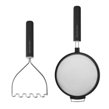 Imagem de Jogo Peneira E Amassador Batatas Cozinha Preto Kitchenaid