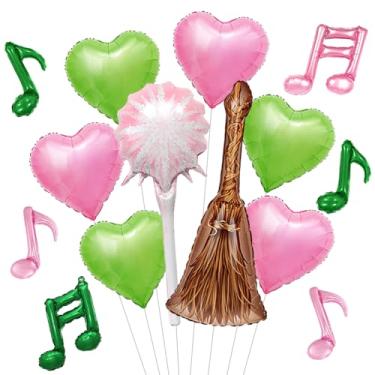 Imagem de balões de vassoura de varinha mágica rosa e verde