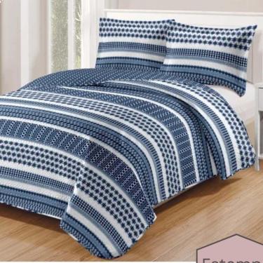 Imagem de Kit Cobre Leito Colcha Daily Queen 3 Peças Dupla Face Estampado - Modelo 65 - 100% Poliéster