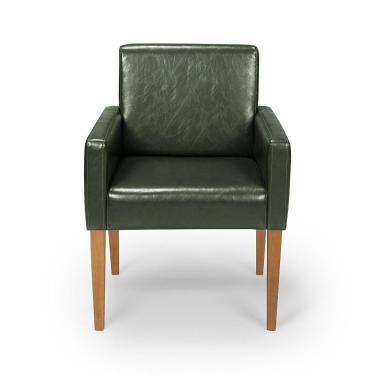 Imagem de Cadeira Poltrona Capri Decorativa Couríssimo Sala De Estar Escritório Recepção Império Verde