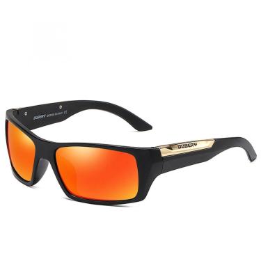 Imagem de Óculos De Sol Estilo Dubery 186 Esportivo Lentes Polarizadas Laranja