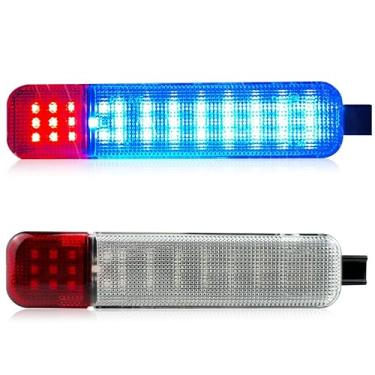 Imagem de OTnhaee Luz de LED para porta interna compatível com Chevy Silverado Sierra 1500 2500 3500 HD 1999-2006, Tahoe Yukon 1995-2006, Suburban Avalanche 2000-2006, Hummer H2 2003-2009 (vermelho + azul gelo)