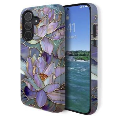 Imagem de GUYBFADFG Compatível com Samsung Galaxy A36 5G, capa de telefone resistente à prova de choque de camada dupla, lótus abstrato