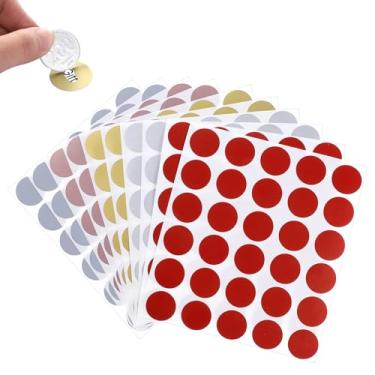 Imagem de 300 adesivos para arranhões, 5 cores, adesivos autoadesivos redondos de 2,5 cm, adesivos de raspar para cartões de raspar DIY, bilhetes de loteria, bilhetes de sorteio DIY, cartões de recompensa