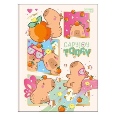 Imagem de Caderno Brochura Grande Capa Dura Capivara 48 Folhas Capybara Fofo Cap