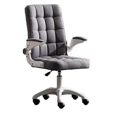 Imagem de Cadeira de escritório ergonômica cadeira de computador cadeira de escritório cadeira giratória mesa e cadeira de estudante sala de reunião encosto cadeira de jogo (cor: cinza) necessário