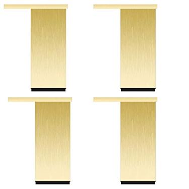 Imagem de LUOFDCLDDD Pernas de móveis, pés de mesa de metal 4Niture, altura ajustável, feito de liga de alumínio, perfil quadrado, pé de suporte de sofá, pernas de armário de banheiro, armário, mesa de café