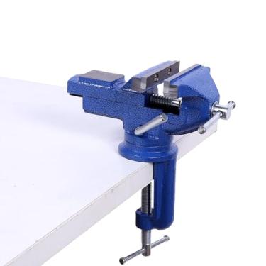 Imagem de Tornos de bancada - Torno de bancada resistente, base giratória de 360 graus, torno de mesa, ferramenta fixa portátil para bancada de trabalho de garagem em casa