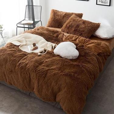 Imagem de Jogo De Cama Solteiro King 6 Peças Edredom Pelúcia Caramelo - Casa Da 