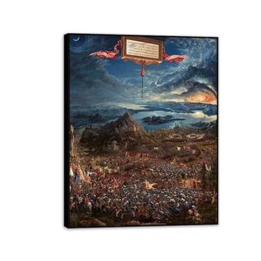 Imagem de Pôster de parede Albrecht Altdorfer The Battle of Alexander at Issus Giclee Impressão em tela Albrecht Altdorfer para sala de estar quarto banheiro decoração de casa 80 x 60 cm (31 x 24 polegadas