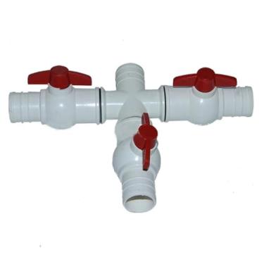 Imagem de Acessórios de conector de tubo PE válvula de esfera mangueira de jardim mangueira de irrigação de 4 vias alça de válvula globo 5 cm