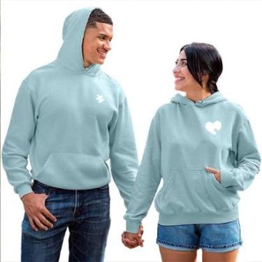 Imagem de Kit Moletom Masculino e Feminino 2 Blusas Canguru com Bolso e Capuz Quebra Cabeça-Unissex