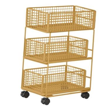 Imagem de KiBcsLic Carrinho de Mesa com Prateleira Móvel, Pasta de Arquivo de 3 Níveis, Carrinho Utilitário com Rodas para Casa, Apartamento, Sala de Estar, L