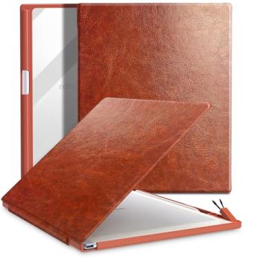 Imagem de E NET-CASE Capa para tablet de papel Notáveis 2 de 10,3 polegadas lançado em 2020, design fólio de livro com suporte de caneta embutido, capa traseira leve e transparente para notáveis 2 (marrom)