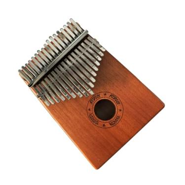 Imagem de Piano de polegar padrão C Tune Kalimba 17 teclas com martelo de afinação portátil mogno piano de dedo (cor: 02)