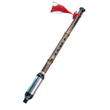 Imagem de Flauta de bambu vintage 6 furos G tune tradicional flauta artesanal instrumento musical chinês