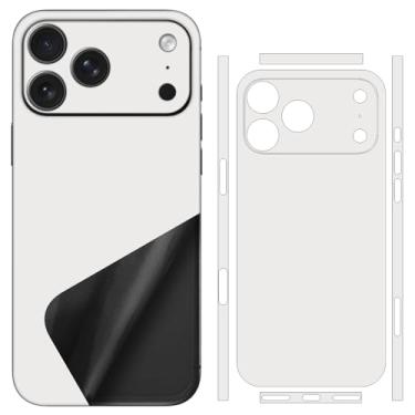 Imagem de SUKIDIOVQ Pacote com 2 para iPhone 17 Pro Max Skin Wrap usando adesivo de telefone 3M película decalque de vinil protetor de vidro para parte traseira lisa colorida