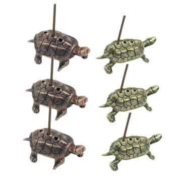 Imagem de 6 peças de porta-incenso de tartaruga de moeda dourada, palitos genéricos de incenso de tartaruga, decoração de casa