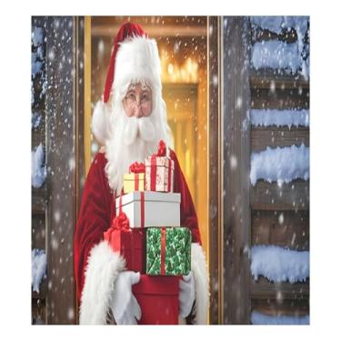 Imagem de SEHANY Capa magnética para lava-louças de Papai Noel, adesivos magnéticos para decoração de Natal antiarranhões para painel de geladeira e lava-louças, decoração de Natal de cozinha doméstica 58 x 66