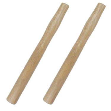 Imagem de HEVSTIL Pacote com 2 peças de substituição de cabo de machado de 37 cm - Cabo de madeira de nogueira para martelo oval