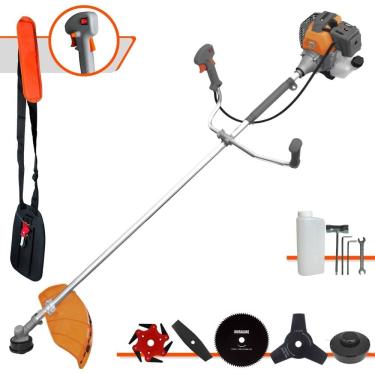 Imagem de Roçadeira RL520P À Gasolina 2T 52cc 2HP Completa Com Carretel de Nylon e Lâmina 3 Pontas + EXTRA Lâmina 2 Pontas, Lâmina 6 Pontas e Lâmina 80 Dentes