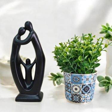 Imagem de Conjunto Decorativo Escultura Estátua Família Pai Mãe Menino Menina e 