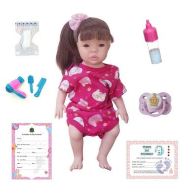 Imagem de Boneca Reborn Corpo Siliconado Pode Dar Banho Com Acessórios - Sidnyl