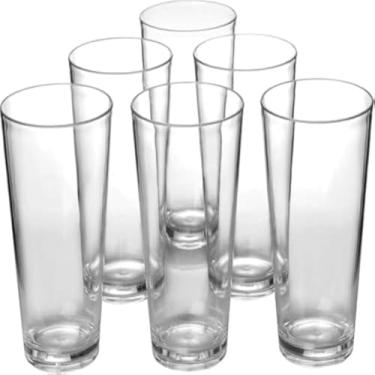 Imagem de Taca de vidro para bebidas, ideal para degustar, resistente, perfeito, elegante, transparente, moderno, classico,6 pecas.
