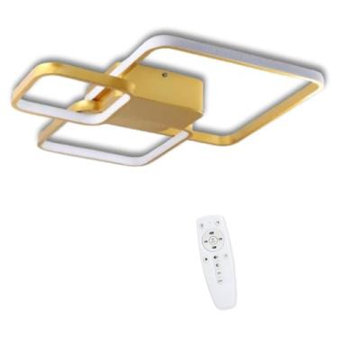 Imagem de Plafon LED Dourado de Teto Moderno 3 Cores com Controle Remoto Iluminação Decorativa Sofisticada para Sala e Quarto LUX DESIGN