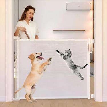 Imagem de Grade de proteção para pet Cachorro 69 cm Altura, Retrátil Ajustável e Extensível 86 * 140cm, Ideal para Pets e Bebês, Portão de Segurança para Escadas, Portas e Ambientes