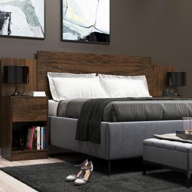 Imagem de Cabeceira de  Casal Sublime 2 Gavetas 2 Nichos Cacau - Direto Sim, Mar