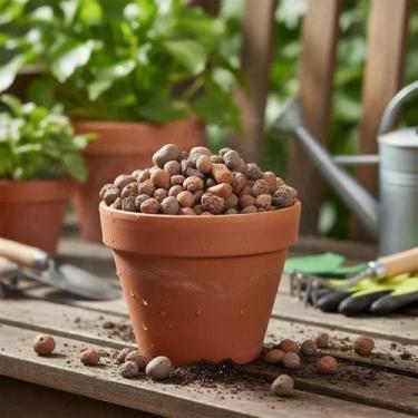 Imagem de Argila Expandida para Jardinagem, Drenagem, Decoração ou Construção Ci