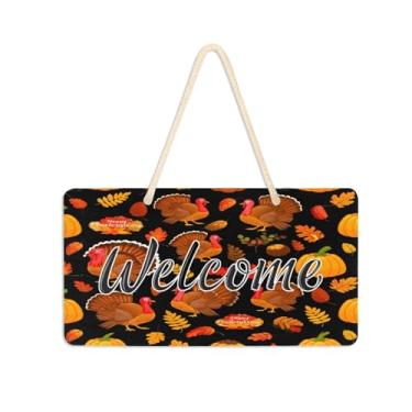 Imagem de Burbuja Placa de boas-vindas de perus para porta da frente, placa de boas-vindas de PVC para decoração de férias, 15 x 28 cm