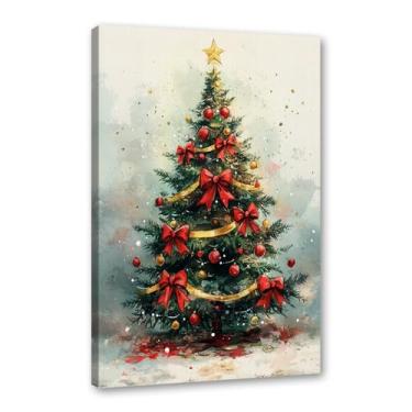 Imagem de Impressão de pôster de arte de parede retrô de Natal Papai Noel alce paisagem de inverno imagens de Natal para bar em casa pub cozinha café loja decoração de férias (SKU2,27.9x35.6 cm = (28x35 cm