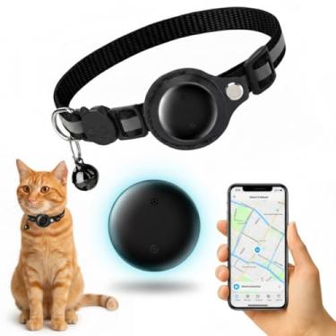 Imagem de COLEIRA PARA GATO COM RASTREADOR inteligente smart tag, ajustável, refletiva, à prova d'água, anti-enforcamento com fecho de segurança, compatível com ANDROID Google Find Hub (KIT PARA ANDROID)