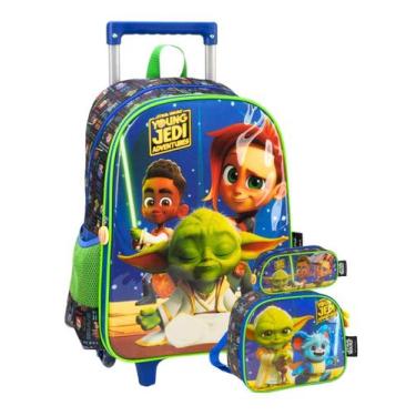 Imagem de Kit Escolar Star Wars Mochila Rodas + Lancheira + Estojo - Luxcel