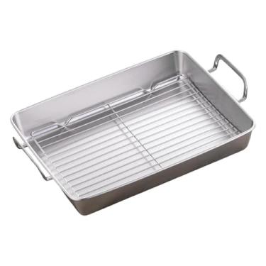 Imagem de WeiLaiKeQi Assadeira, utensílio de cozinha, bandeja para assar peru, grelha para bife, Natal, Comprimento 36 Cm