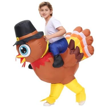 Imagem de Stegosaurus Fantasia inflável de peru infantil, fantasia de Ação de Graças para meninos e meninas, fantasia engraçada para cosplay