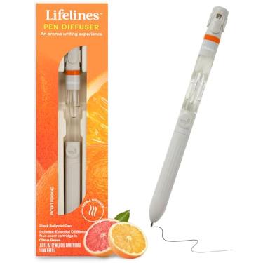 Imagem de Lifelines Difusor de caneta, Citrus Grove – Caneta esferográfica preta de 1 mm com misturas de óleos essenciais perfumados – Difusor de aromaterapia e aroma difuso de imersão sensorial enquanto você